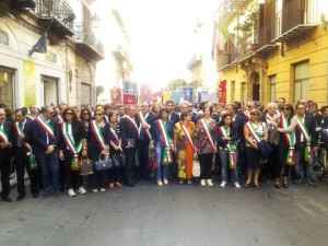 Una delle manifestazioni dei sindaci siicliani