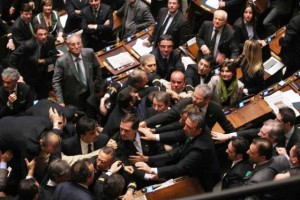 Scontri alla Camera (foto d'archivio)