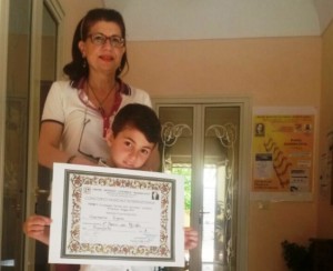 Gianmarco Sigona con la prof.ssa Strano