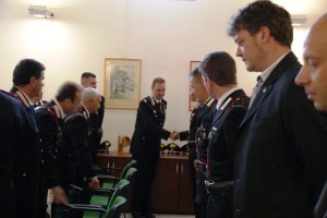 Un momento della visita del gen. galletta