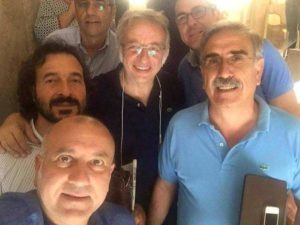 Sanzaro, Zappulla e Vinciullo, cautamente soddisfatti dopo l'incontro