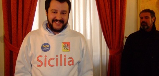 Il leader della Lega Nord Salvini a Palermo da il via alla nascita della Lega siciliana. Contestato da 200 di “Orgoglio terrone”