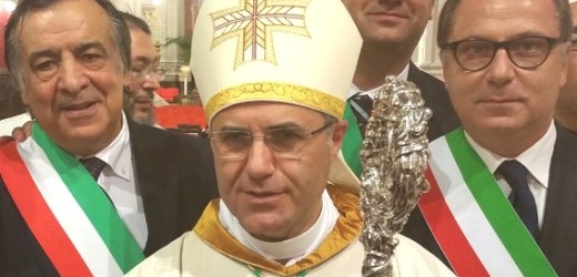 Il sindaco di Noto, Corrado Bonfanti, presente all’insediamento del nuovo arcivescovo di Palermo mons. Corrado Lorefice