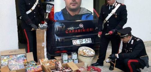 Ai domiciliari 35enne avolese, teneva in casa 124 kg di botti e fuochi pirotecnici per la vendita illegale